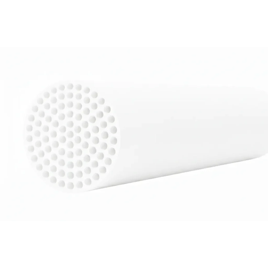 3D view of NPC-M-5091 multichannel ceramic membrane element with tubular  body and internal channels